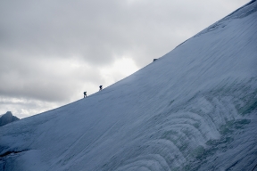 Climbers on the ridgeline